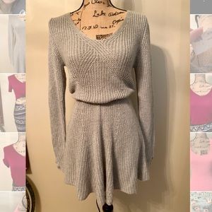 Gray knit sweater dress